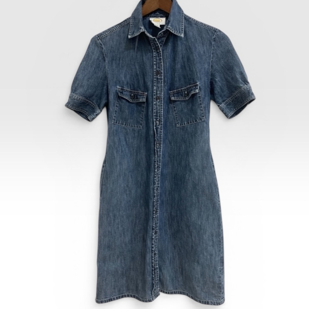 Talbots Shirt Denim Dress Button Front Women’s Size Petite 2